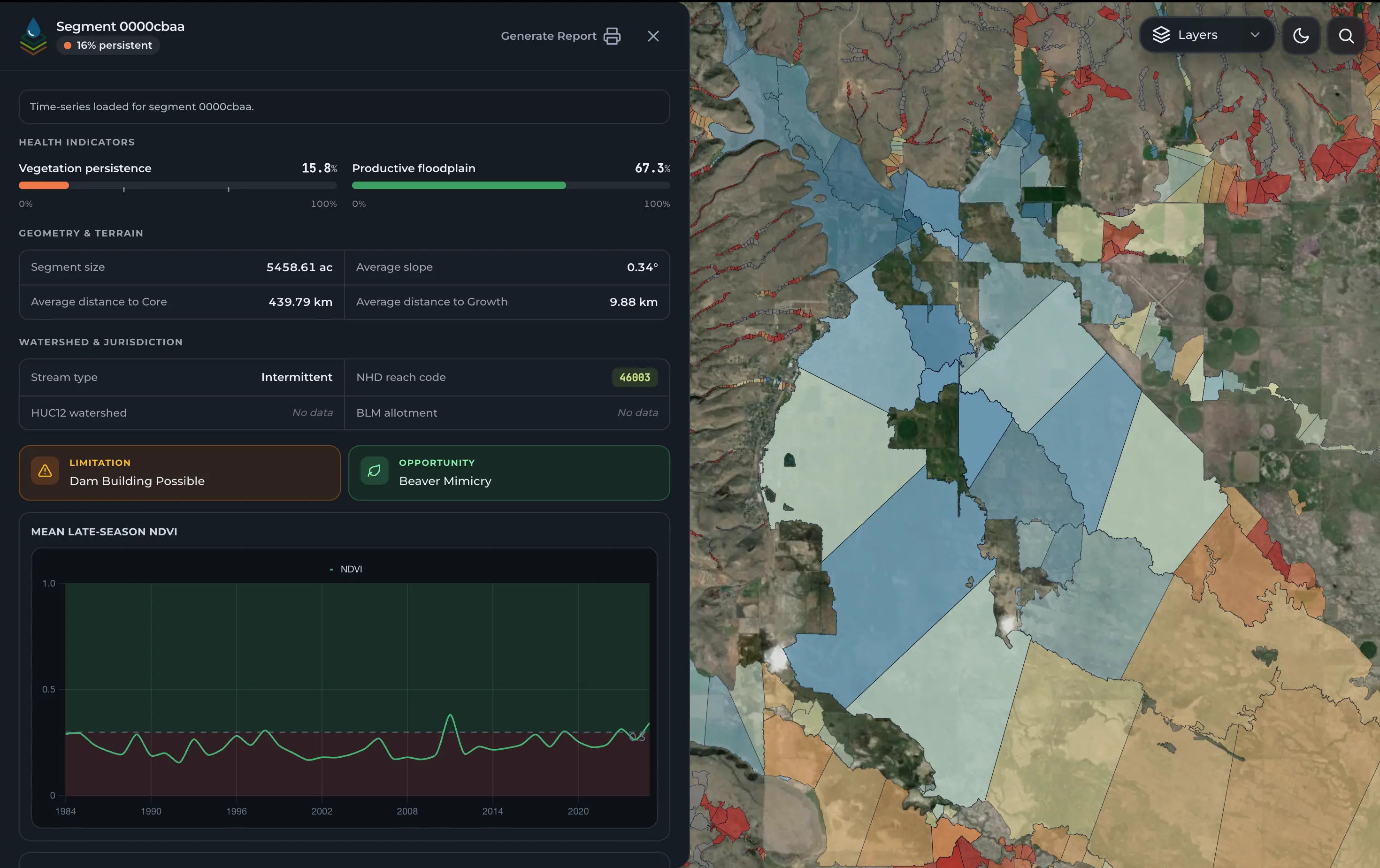 Analyze Stream Reaches preview
